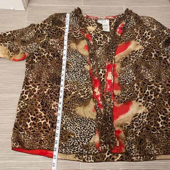 Dress-U-II By Sharon Leopard Animal Print Kimono Slit Sleeves Plus Size 22 - Picture 16 of 16